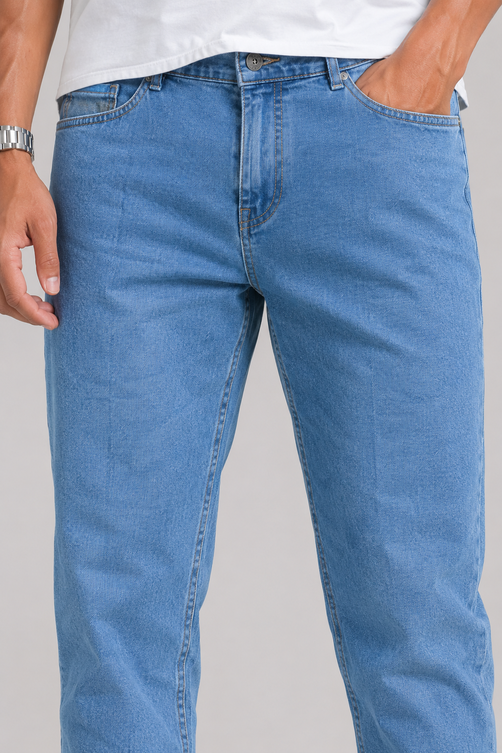 Classic Light Blue Mom Fit Jeans for Men