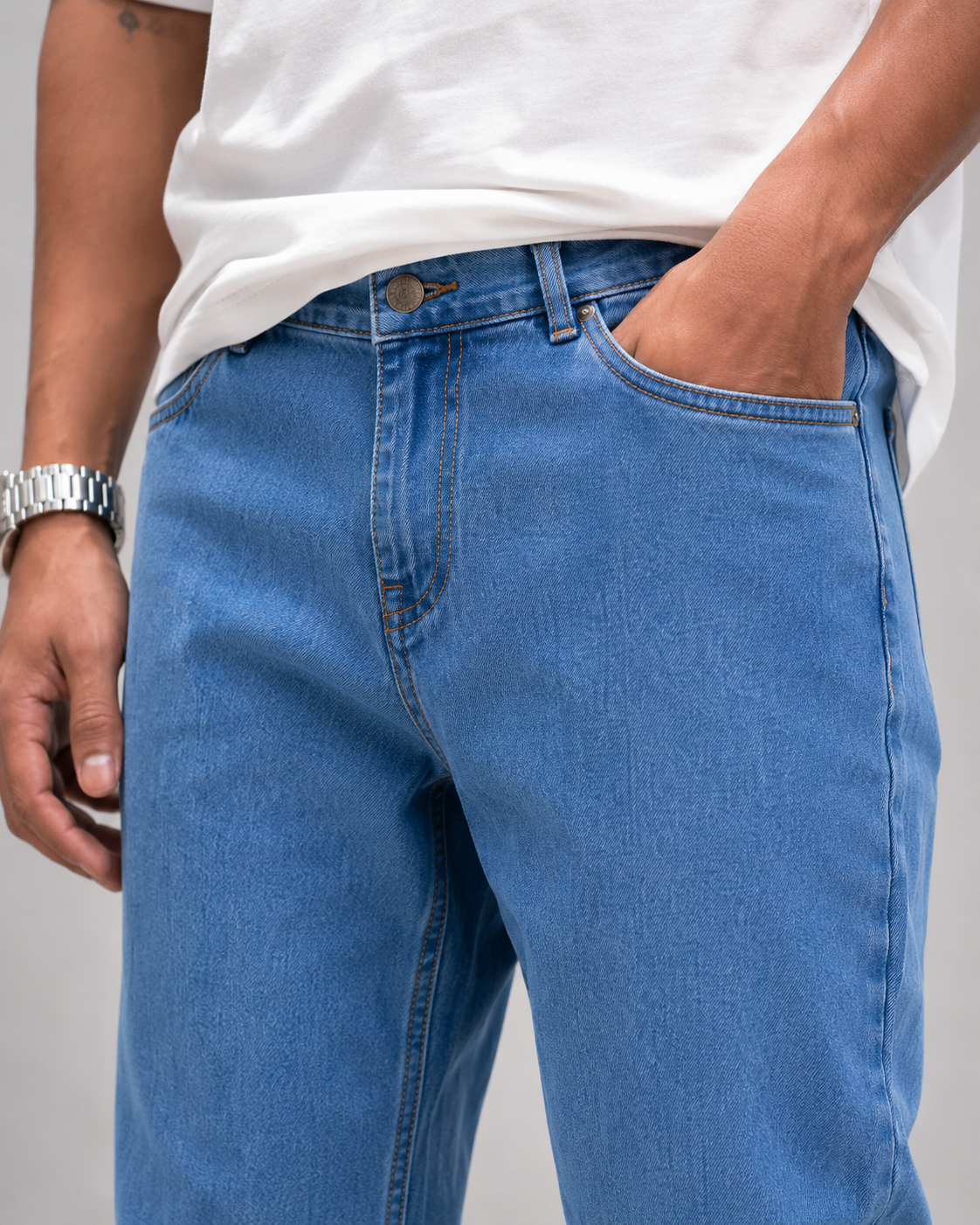 Classic Light Blue Mom Fit Jeans for Men