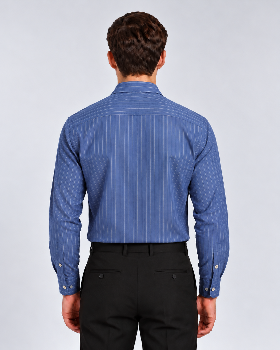Men's Blue Striped Premium Formal Shirt