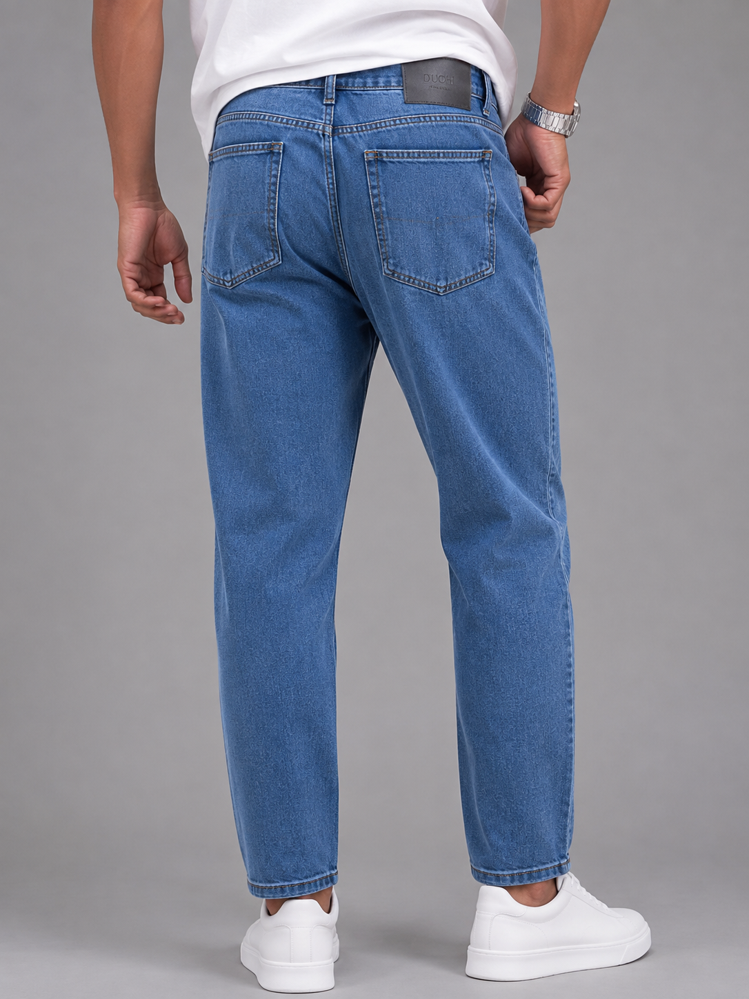 Mid Blue Mom Fit Jeans for Men