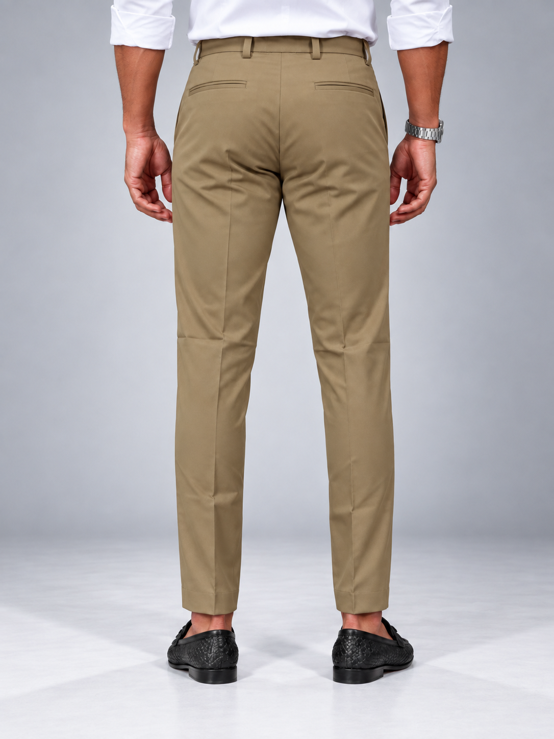 Men’s Khaki Slim Fit Formal Trousers