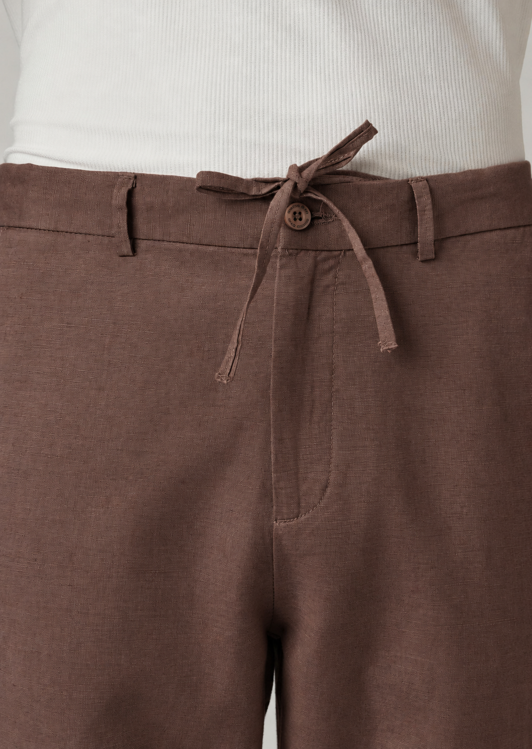 Men's Brown Cotton Linen Trousers