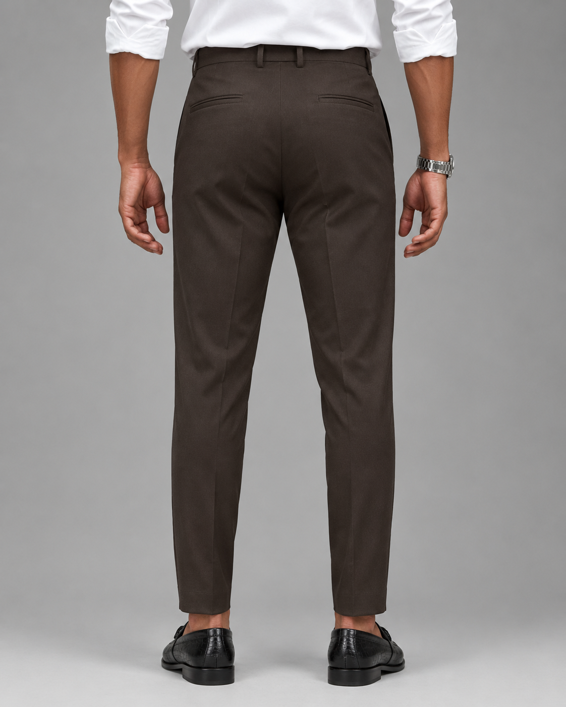Men’s Dark Brown Slim Fit Formal Trousers