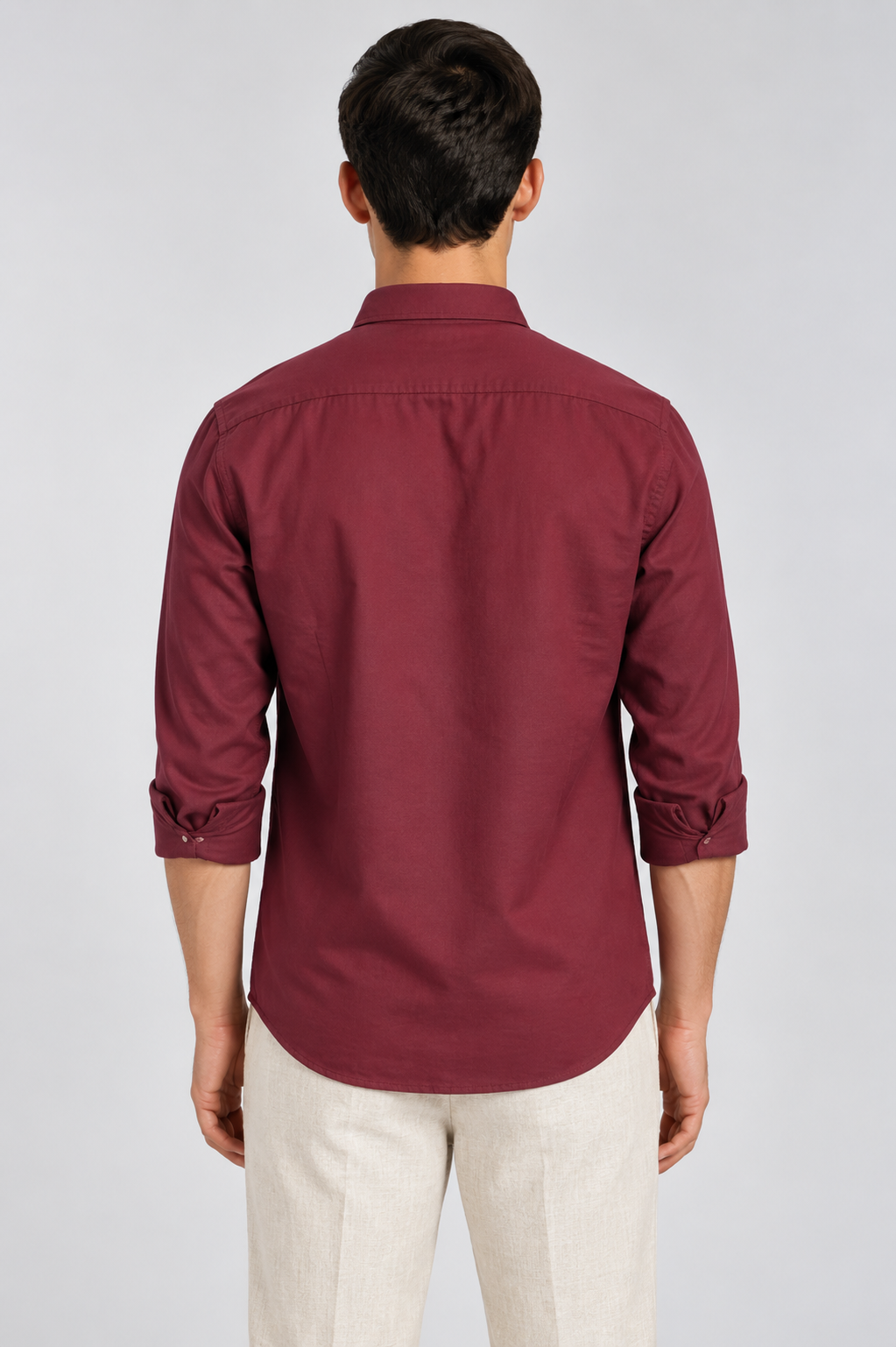Men's Maroon Imported Oxford Formal shirt-Slim Fit