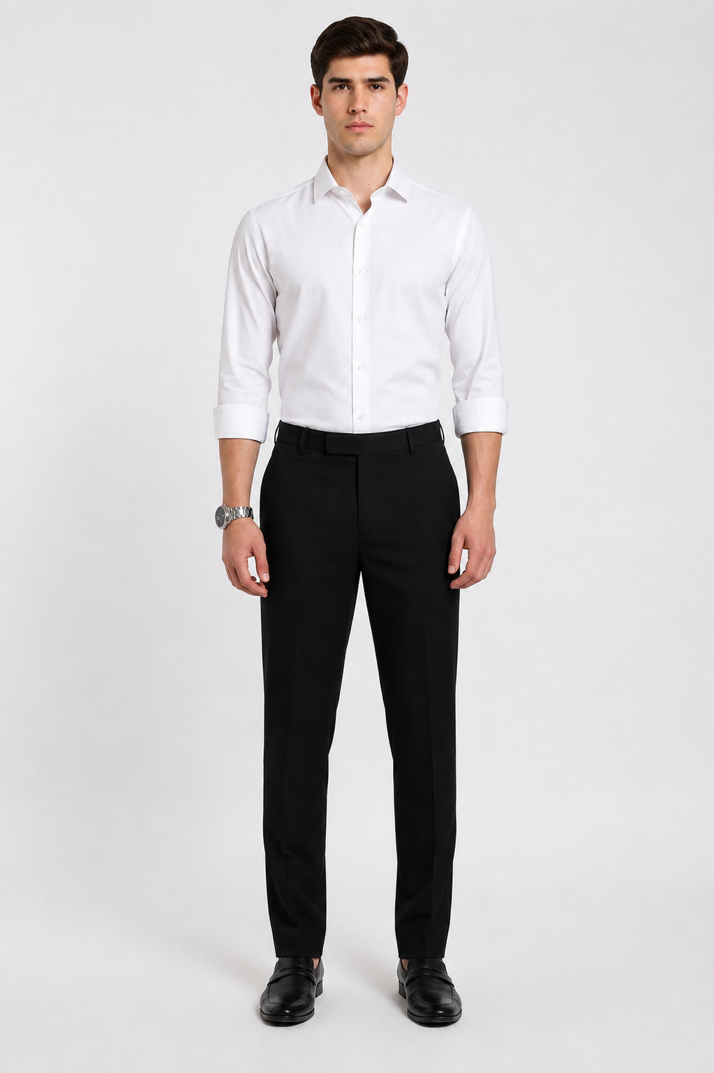 Men's Black Stretchable Formal Polo Fit Pants