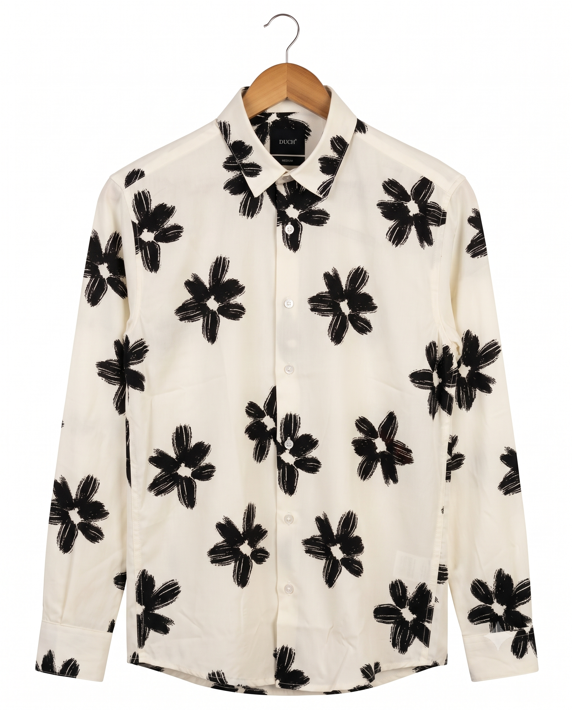 Off-White Floral Print Regular Fit Casual Shirt