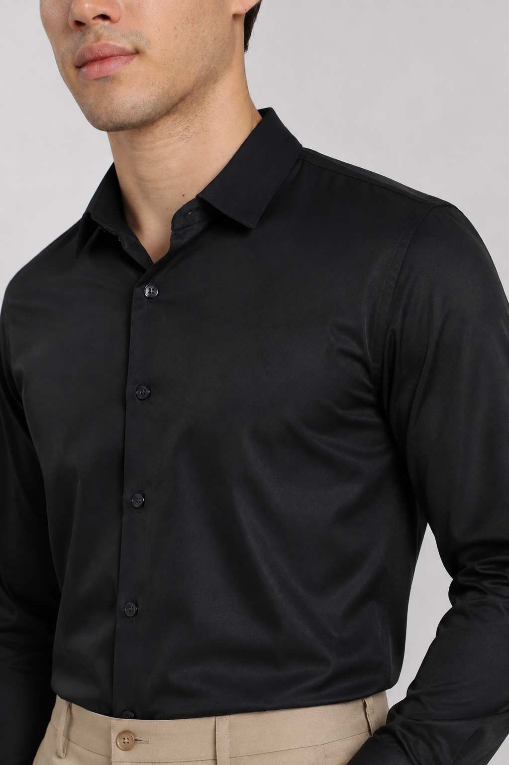 Men's Black Slim Fit Premium Formal Shirt