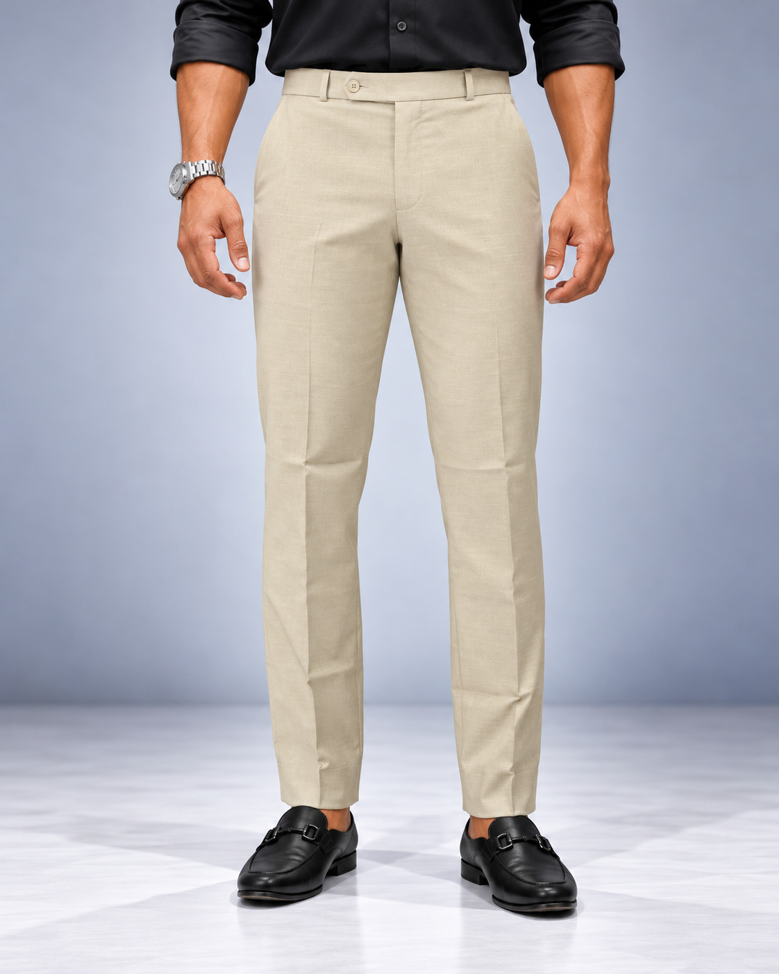 Men's Imported Beige Polo Fit Formal Trousers