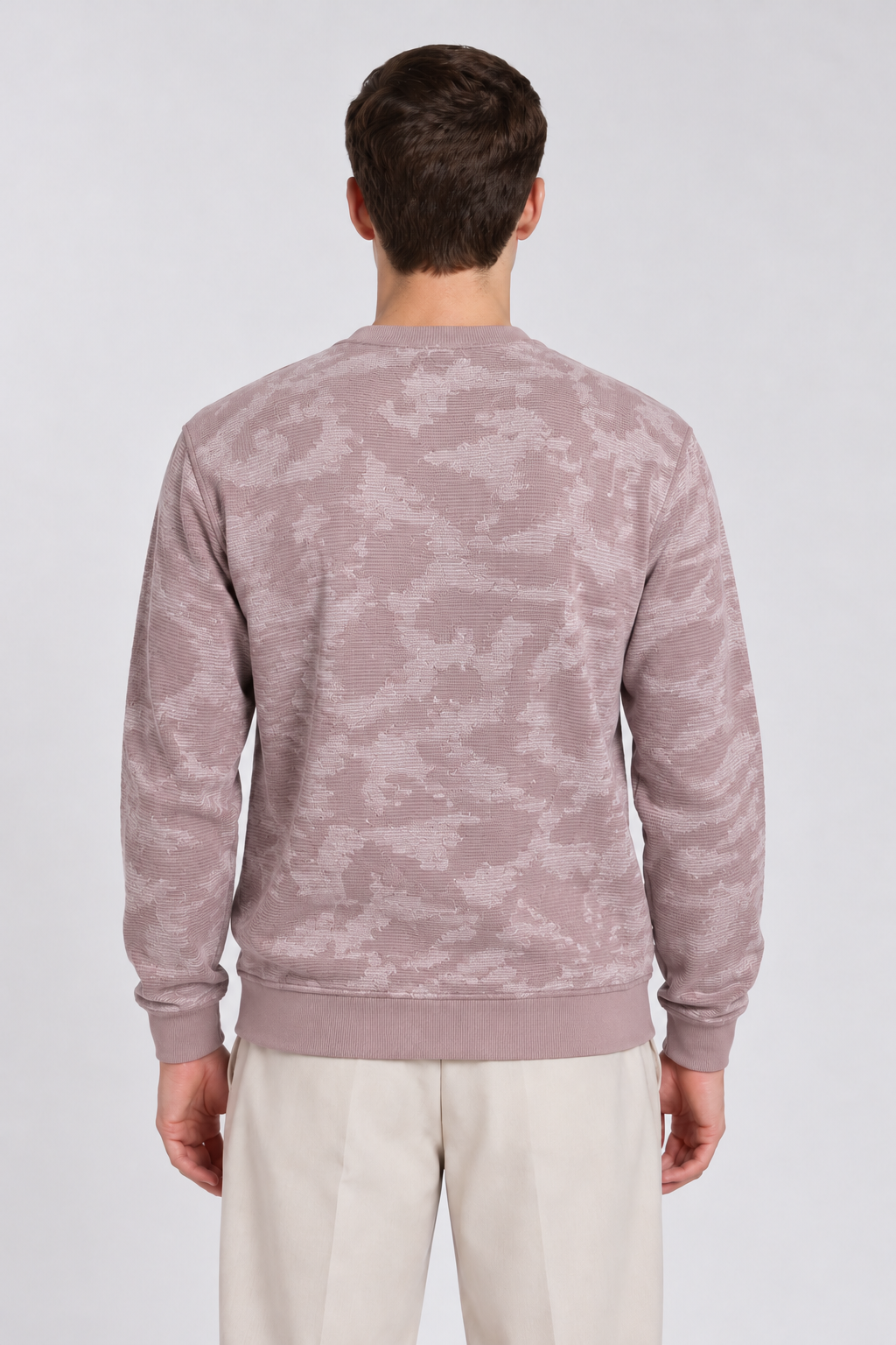 Men's Imported Pink Textured Sweatshirt with DUCH