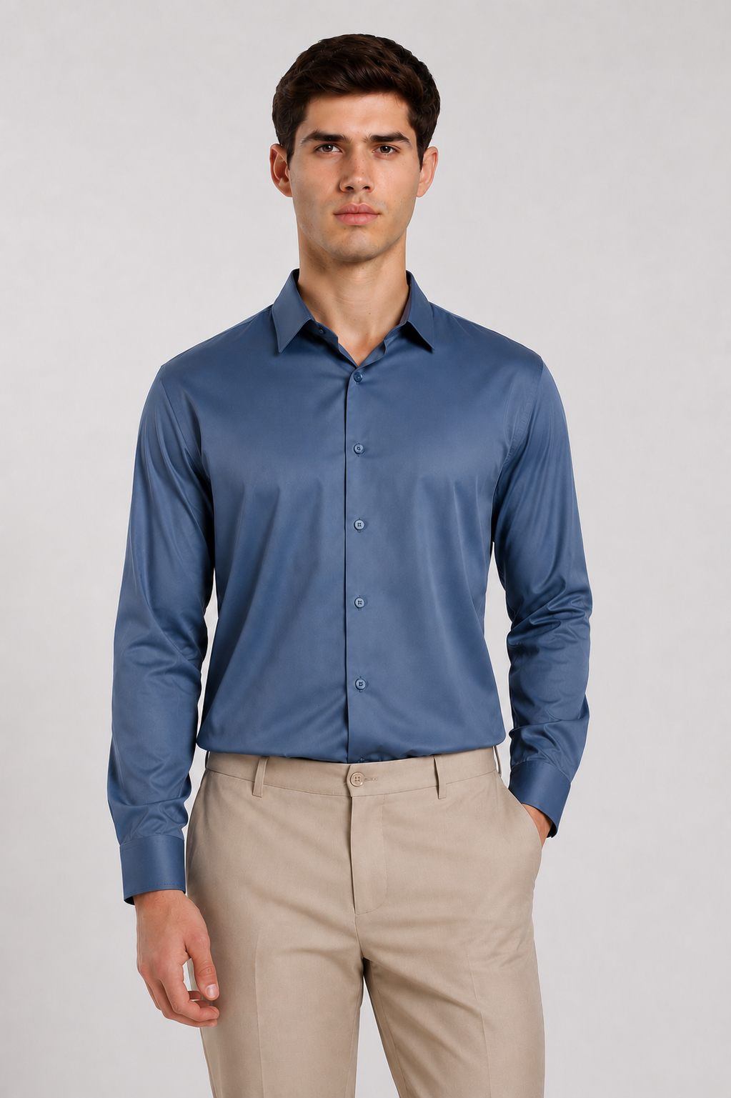 Men's Sky Blue Slim Fit Premium Formal Shirt