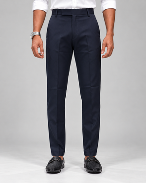 Men’s Dark Navy Blue Slim Fit Formal Trousers
