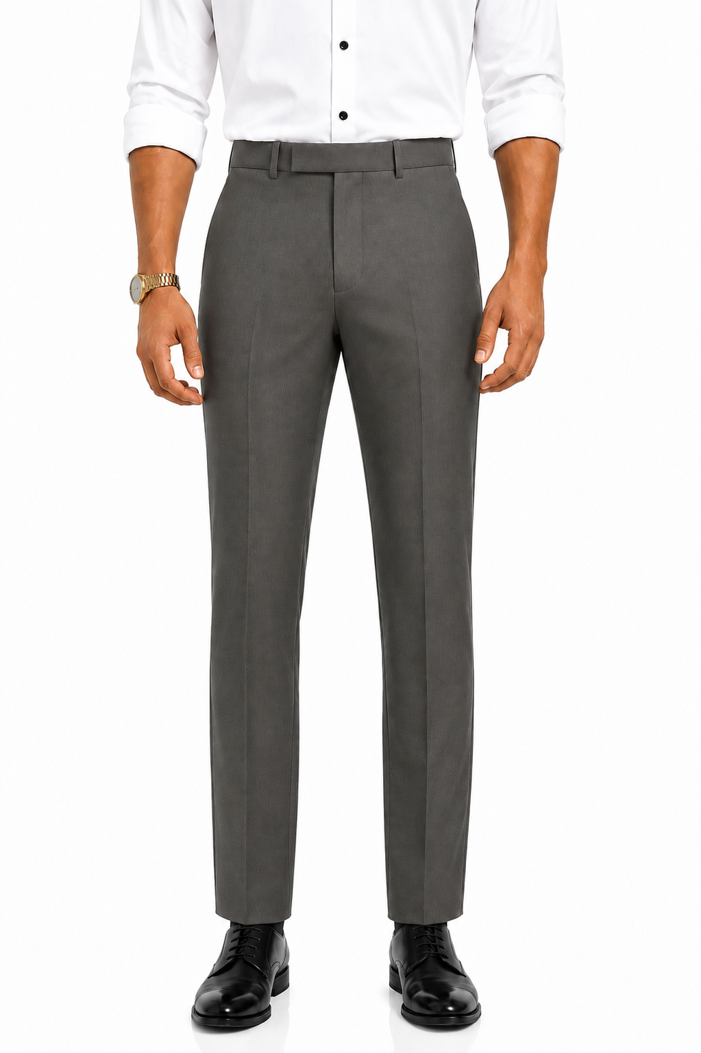 Men's Charcoal Grey Premium Formal Slim-Fit Trouser