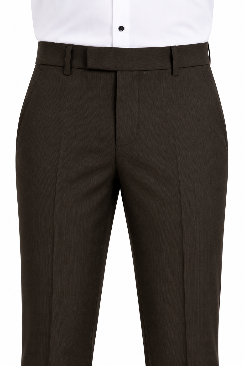 Men's Jupiter Fabric Slim Fit Trousers – Dark Brown