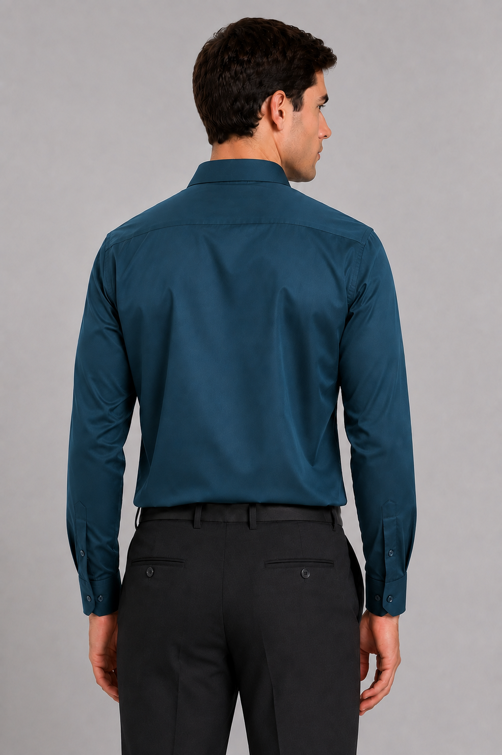 Men's Teal Blue Slim Fit Premium formal Shirt