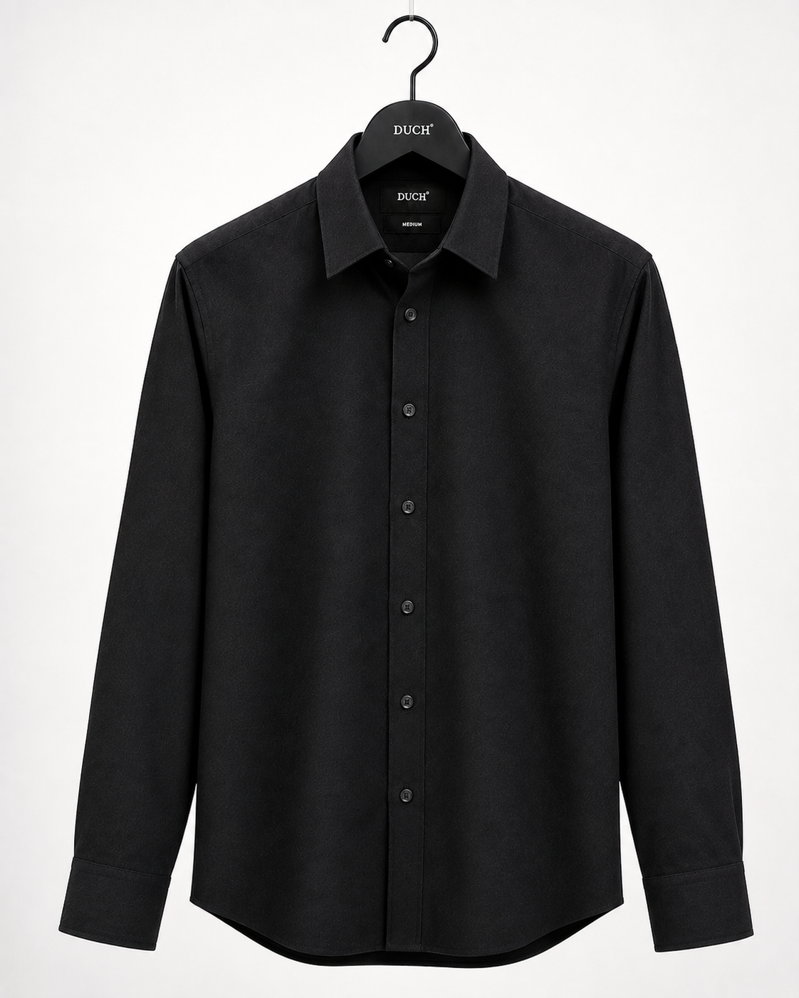Men's Slim Fit Black Cotton Shirt