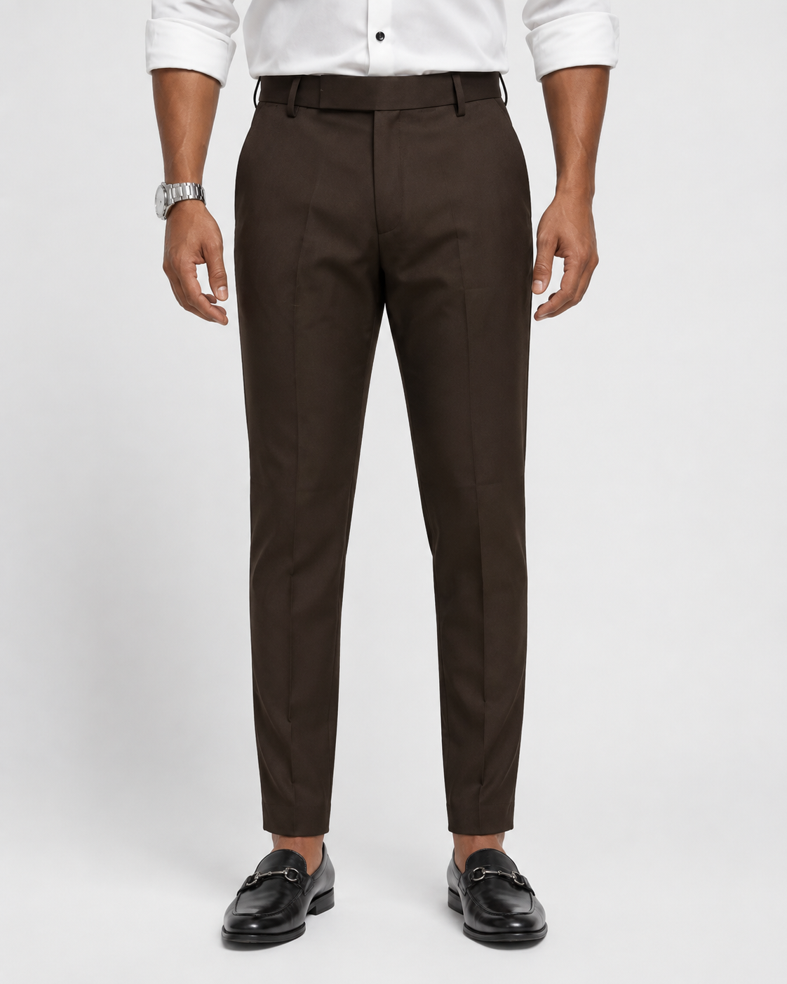 Men’s Dark Brown Slim Fit Formal Trousers