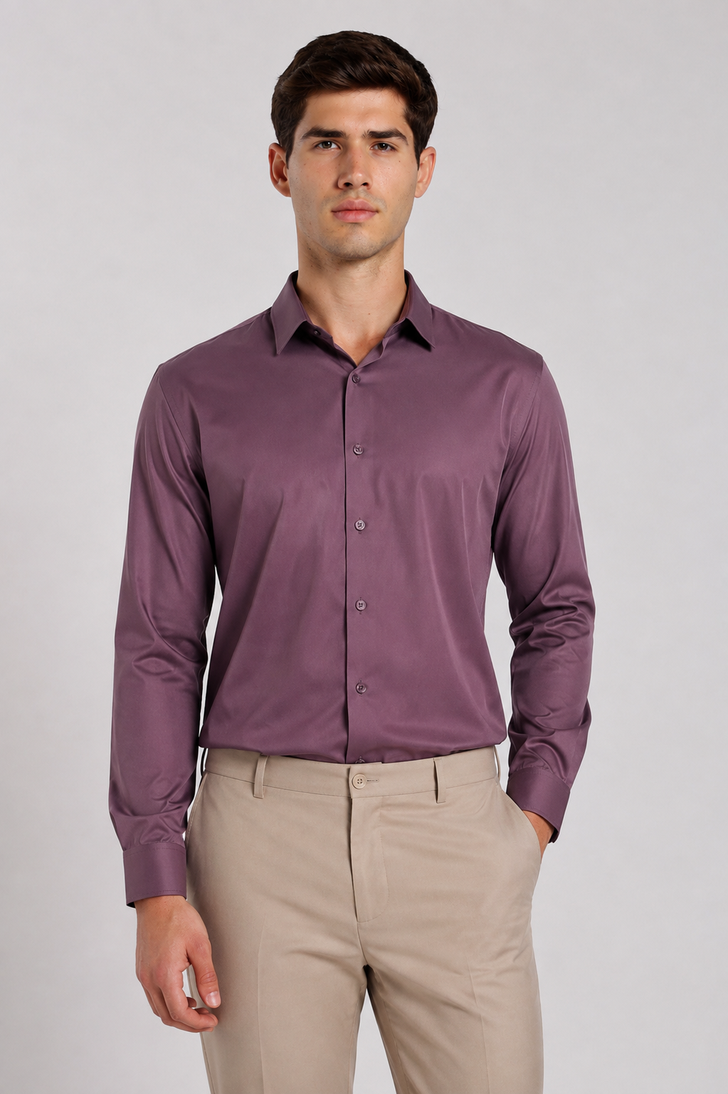 Men's Mauve Slim Fit Premium Formal Shirt