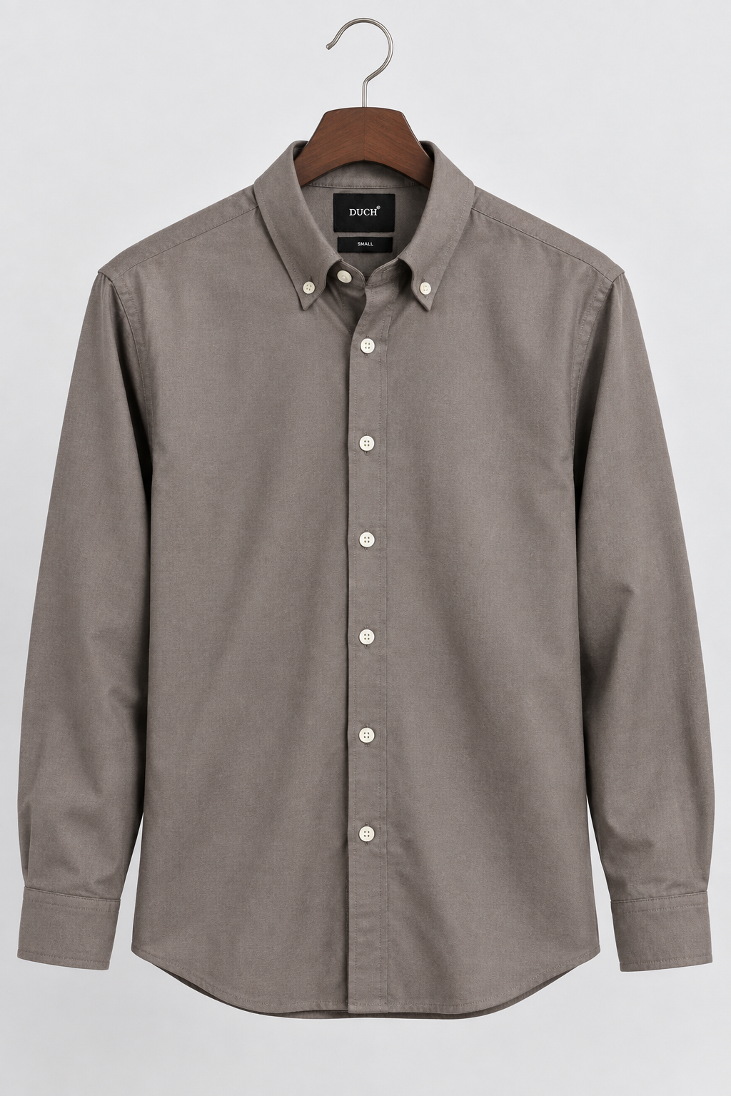 Men’s Grey Imported Oxford Cotton Shirt – Slim Fit