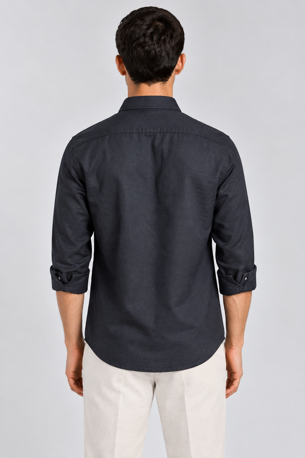 Men's Navy Blue imported Oxford Formal Shirt-Slim Fit