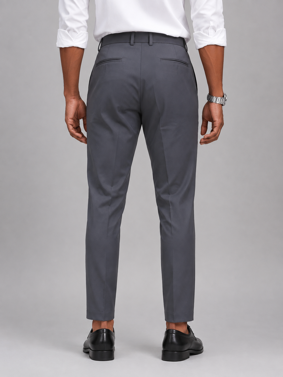 Men’s Dark Grey Slim Fit Formal Trousers