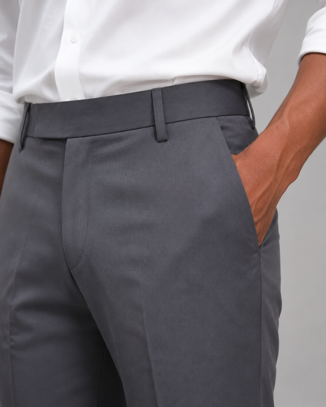 Men’s Dark Grey Slim Fit Formal Trousers