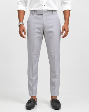 Men’s Light Grey Slim Fit Formal Trousers