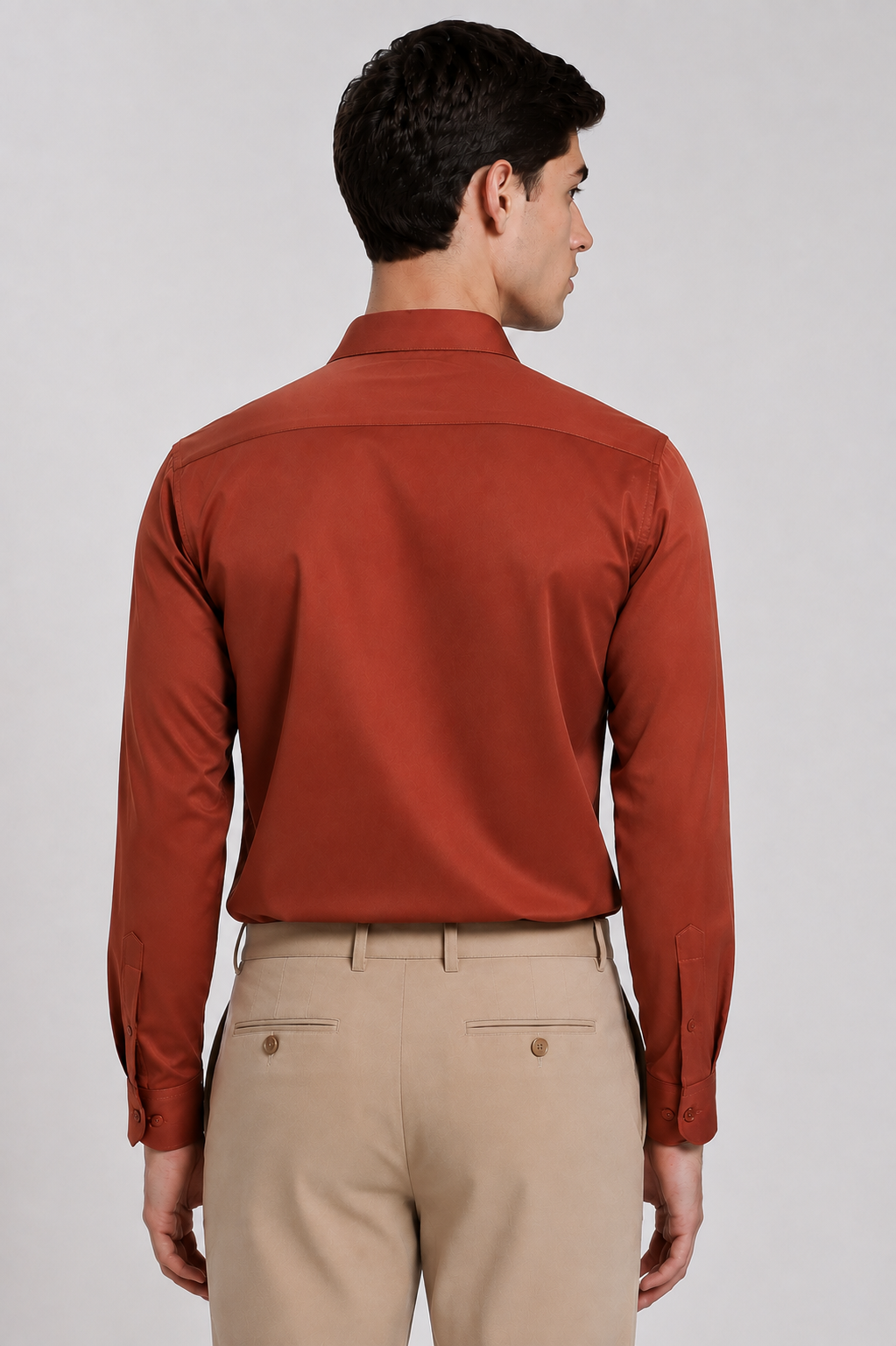 Men's Rush Orange Colourblock Premium Formal Shirt