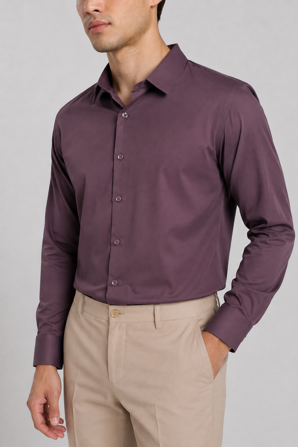 Men's Mauve Slim Fit Premium Formal Shirt