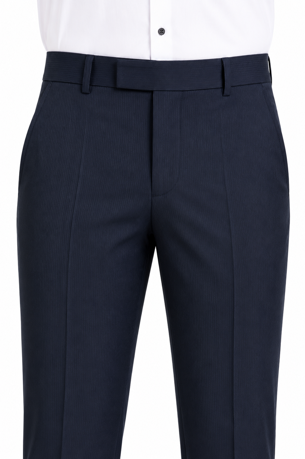 Men's Navy Blue Premium Formal Slim-Fit Trouser