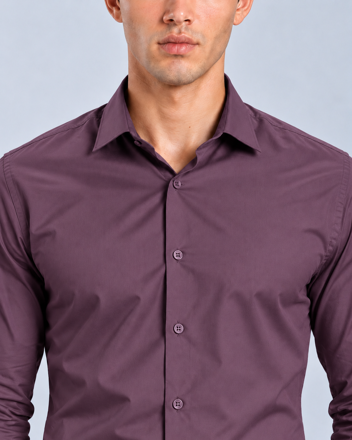 Men's Plum Imported Oxford Formal Shirt-Slim Fit