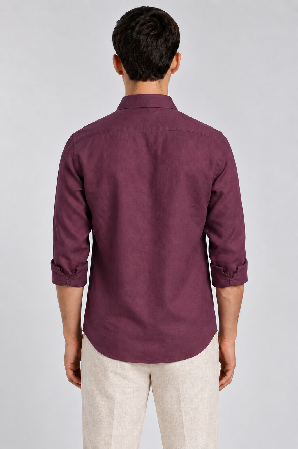 Men's Purple Imported Oxford Formal Shirt-Slim Fit
