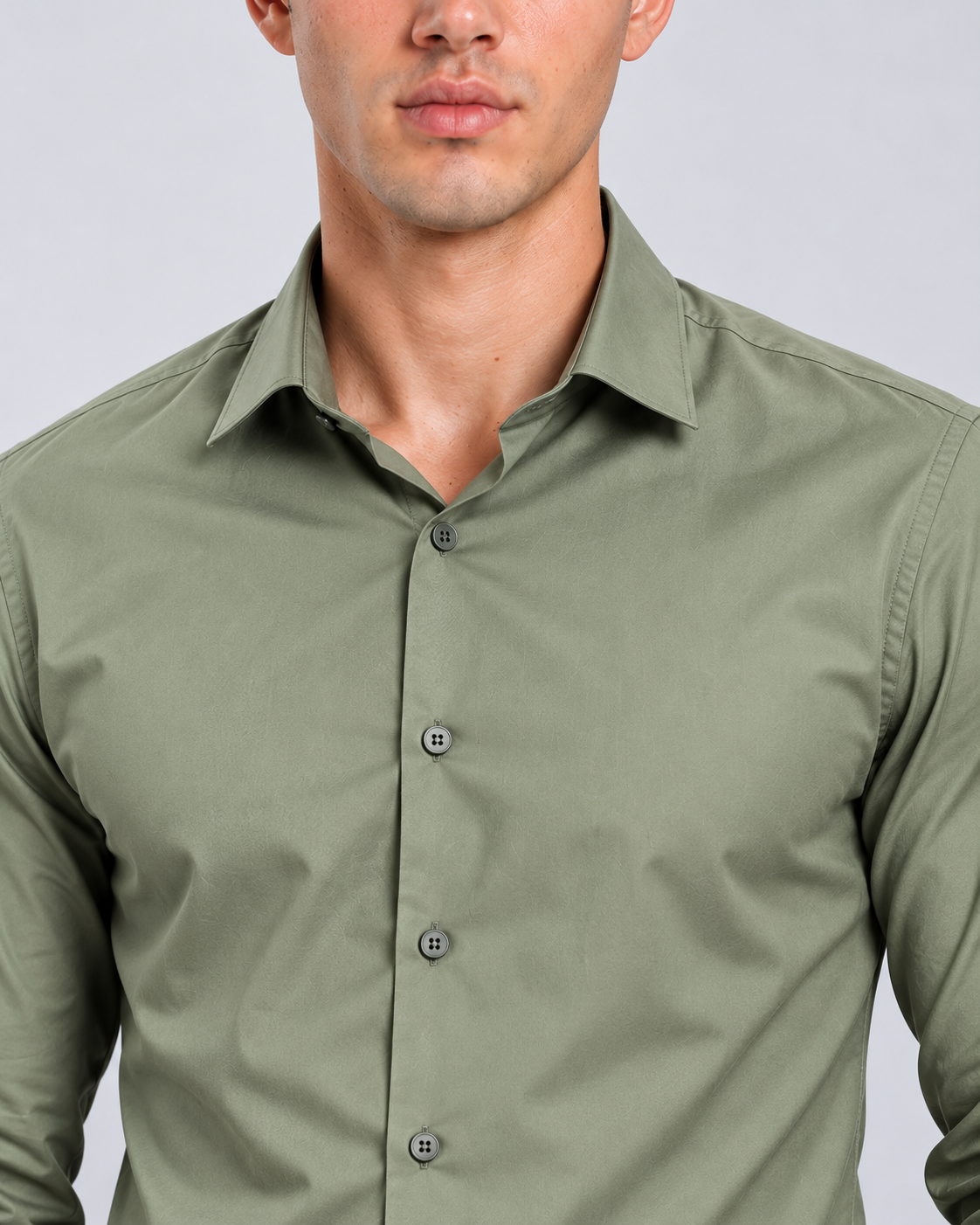 Men's Sage Green Imported Oxford Formal Shirt-Slim Fit