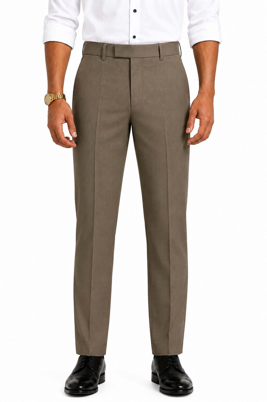 Men's Jupiter Fabric Slim Fit Trousers – Olive Brown