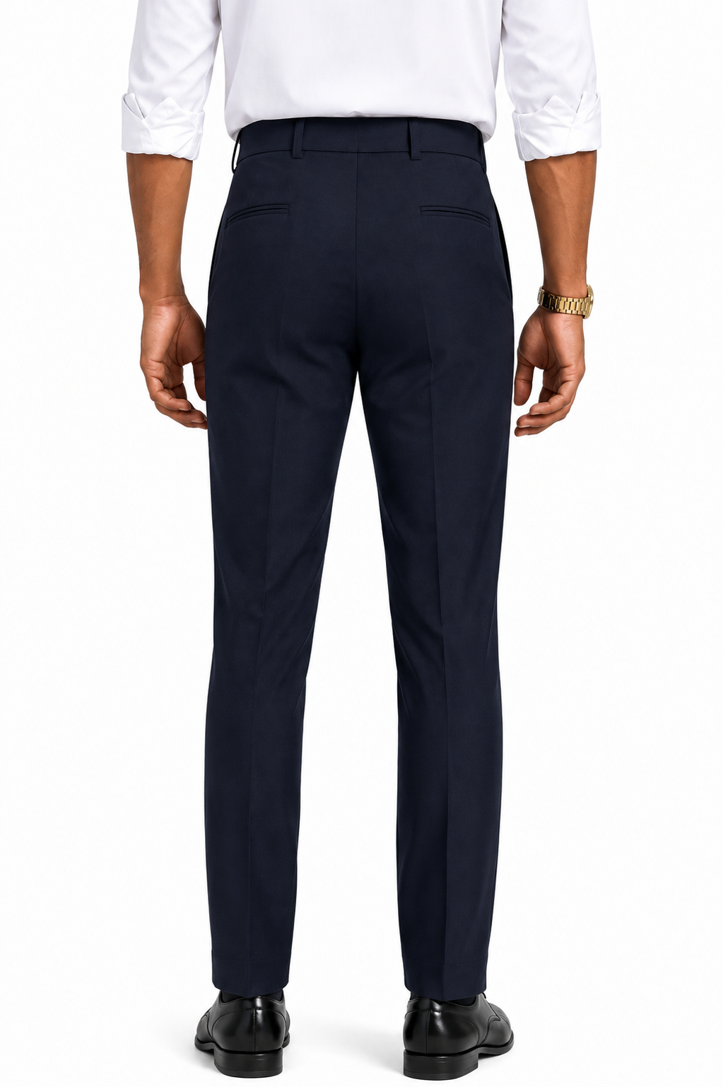 Men's Navy Blue Premium Formal Slim-Fit Trouser
