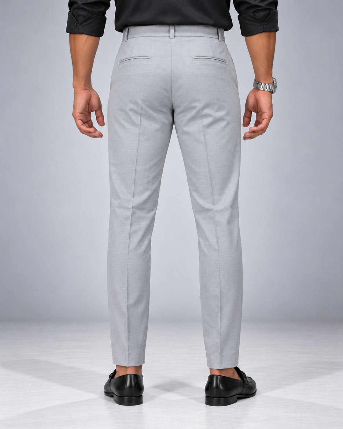 Men's Imported Light Grey Polo Fit Formal Trousers