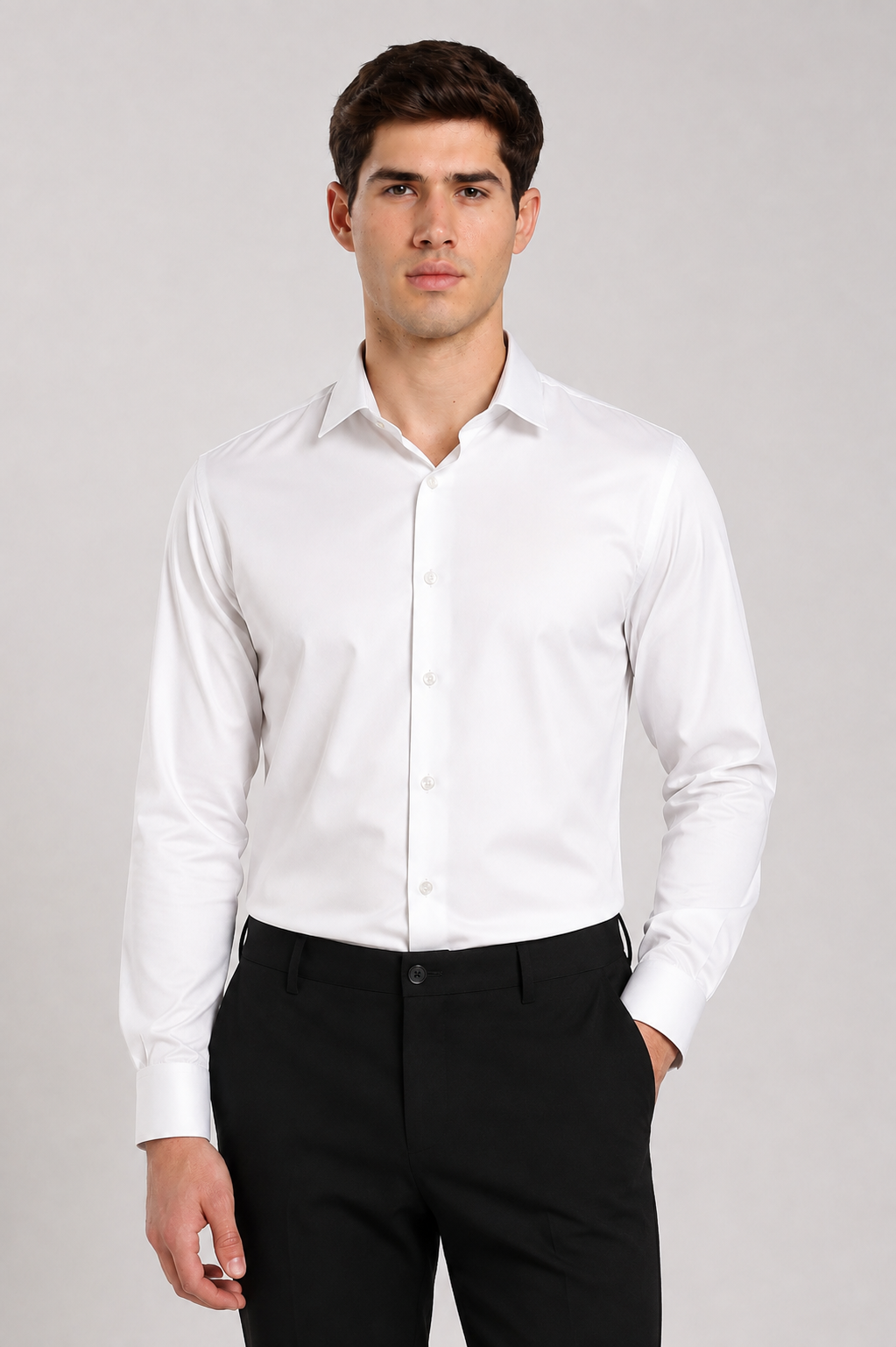 Men's White Slim Fit Premium Formal Shirt