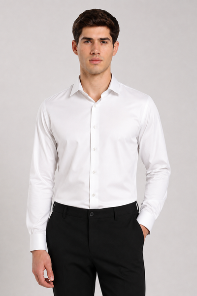 Men's White Slim Fit Premium Formal Shirt