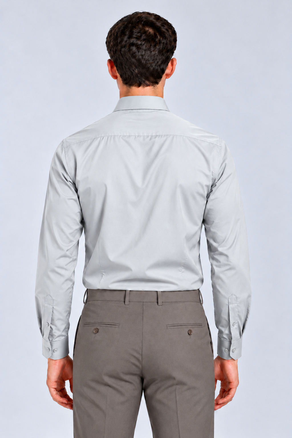 Men's ice Grey Imported Oxford Formal Shirt-Slim Fit