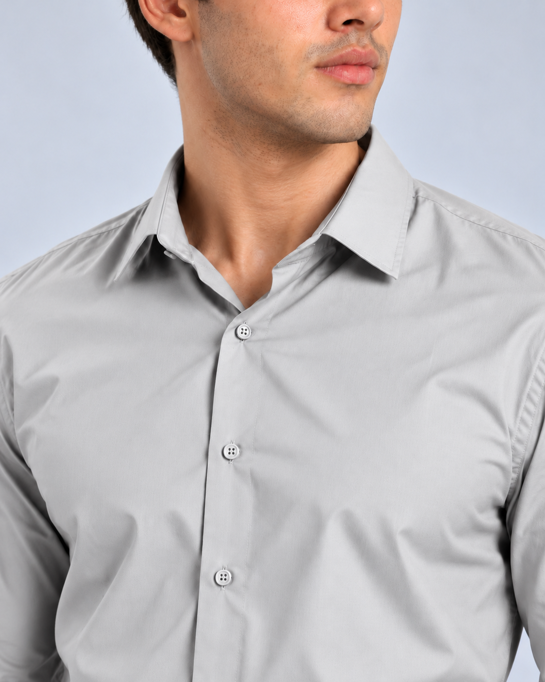 Men's ice Grey Imported Oxford Formal Shirt-Slim Fit