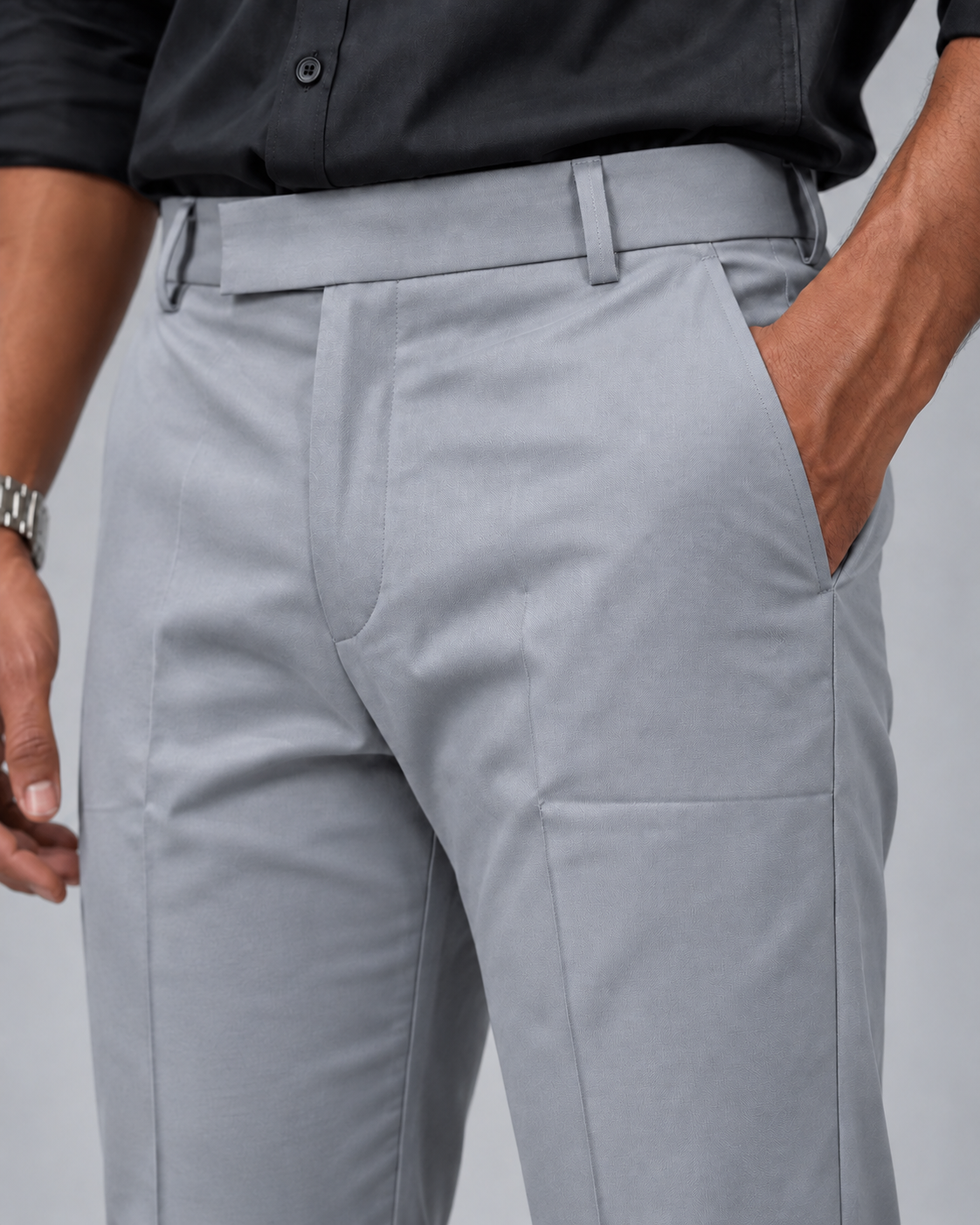 Men’s Grey Slim Fit Formal Trousers