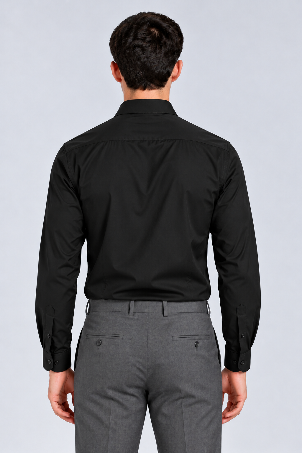 Men's Black Imported Oxford Formal Shirt-Slim Fit