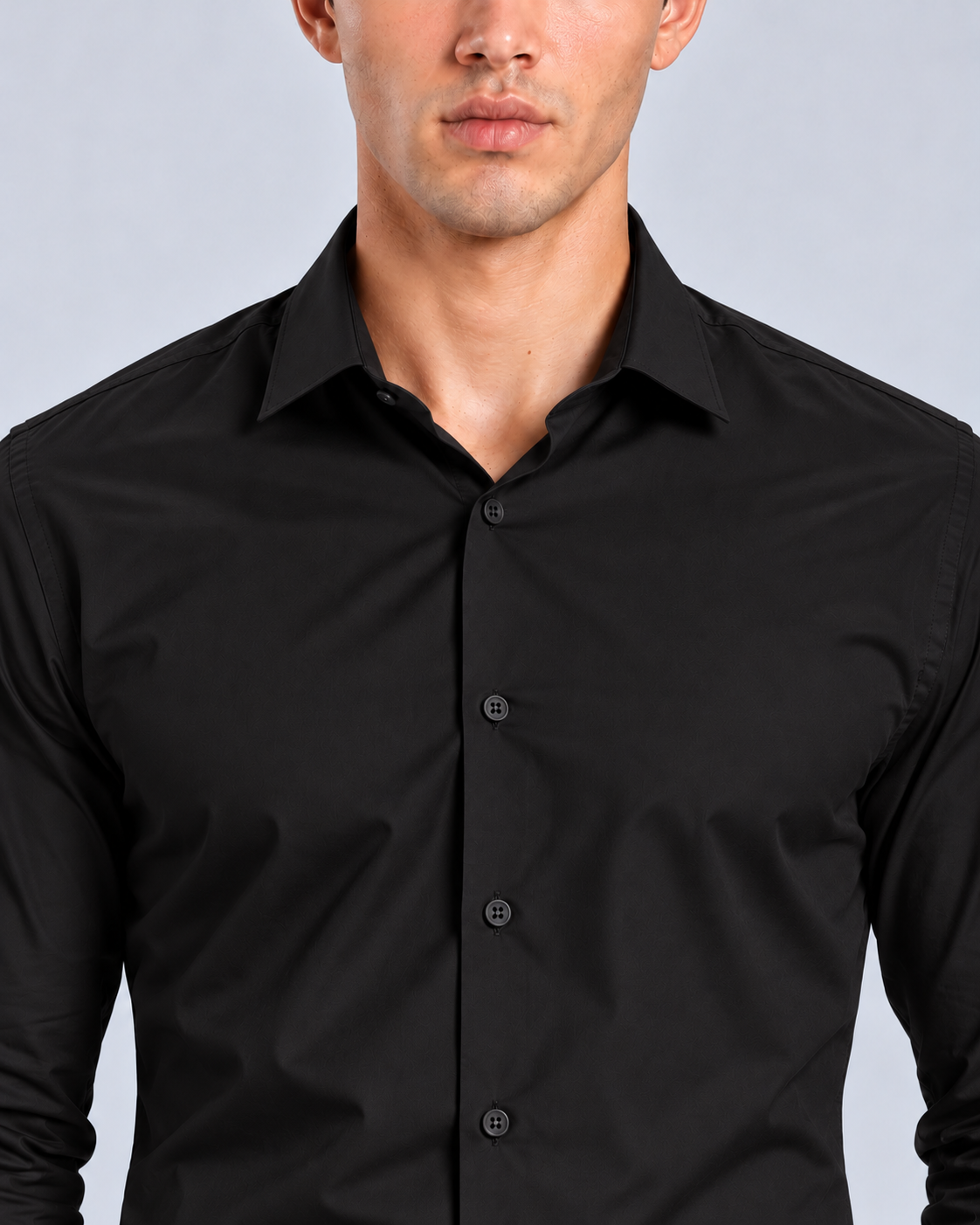 Men's Black Imported Oxford Formal Shirt-Slim Fit