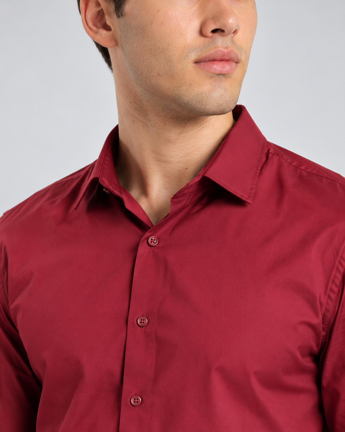 Men's Maroon Imported Oxford Formal Shirt-Slim Fit