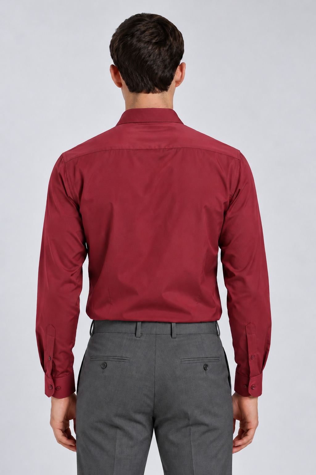 Men's Maroon Imported Oxford Formal Shirt-Slim Fit