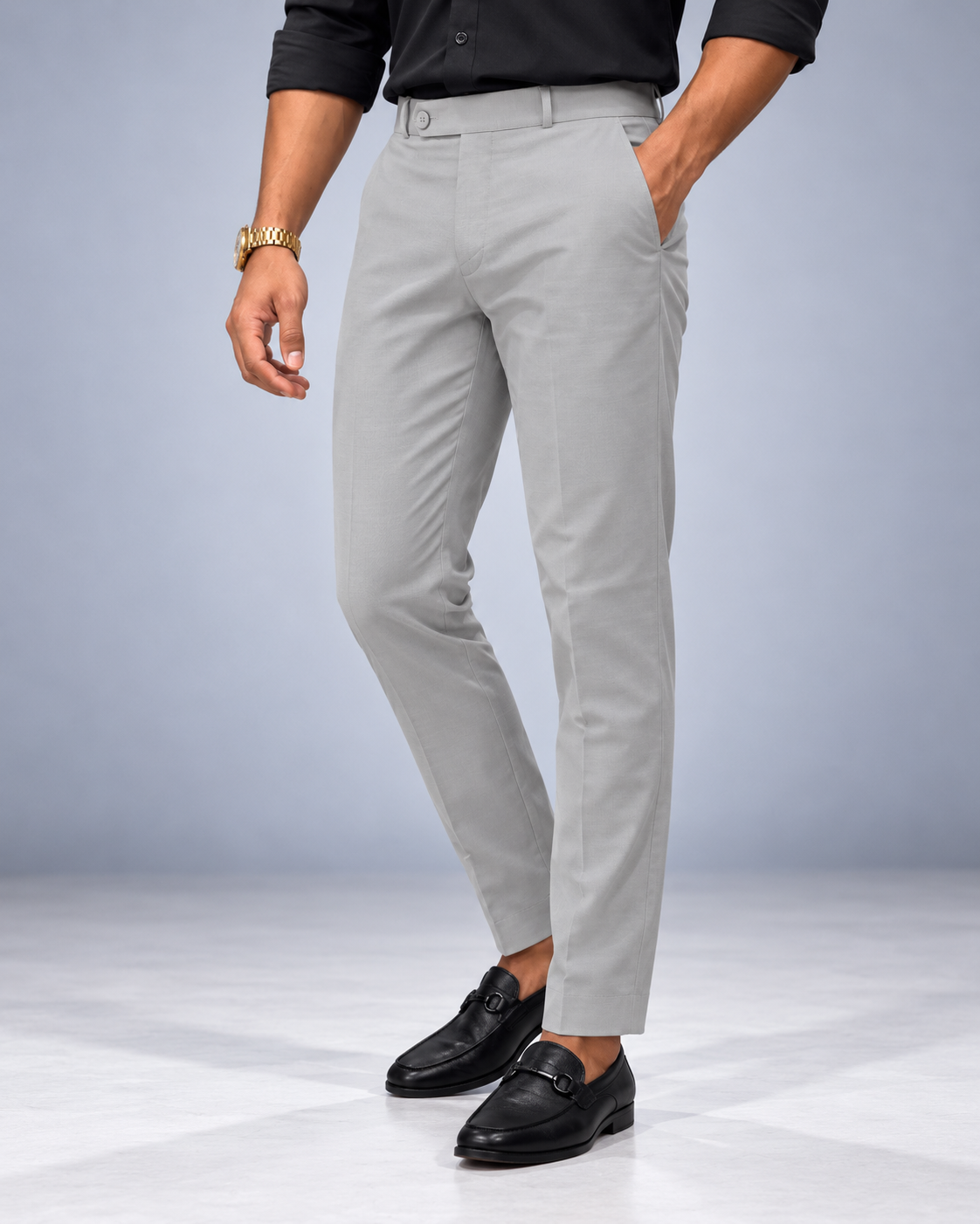 Men’s Imported Ice Grey Polo Fit Formal Trousers