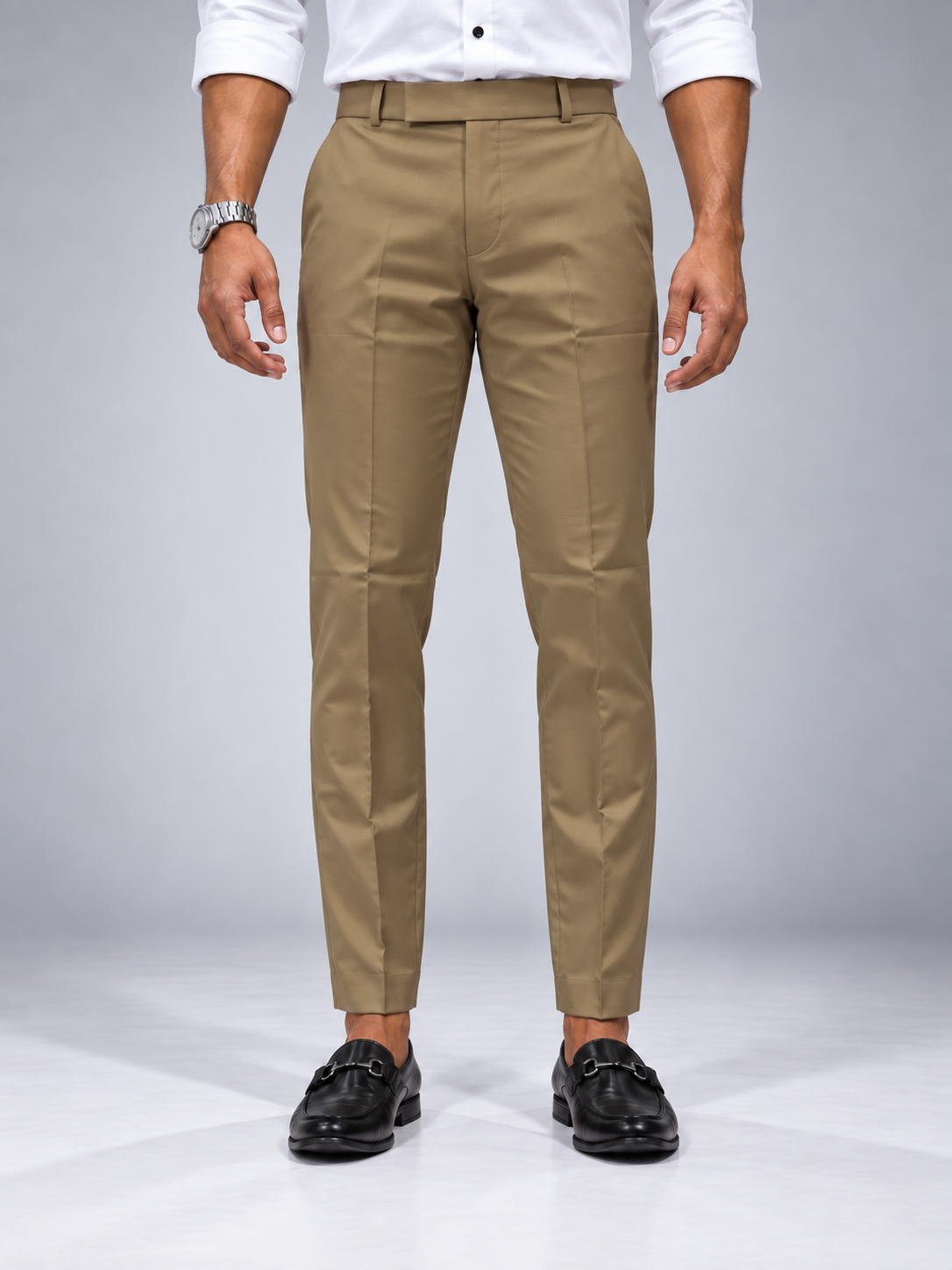 Men’s Khaki Slim Fit Formal Trousers