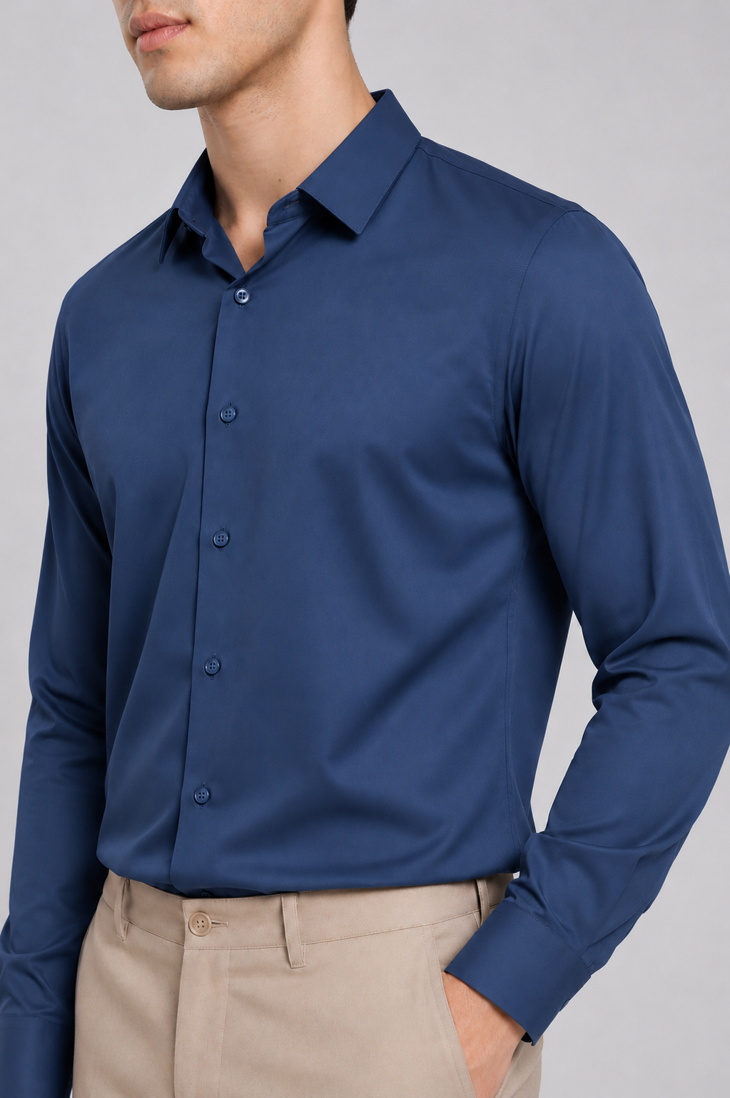 Men's Navy Blue premium Formal Shirt