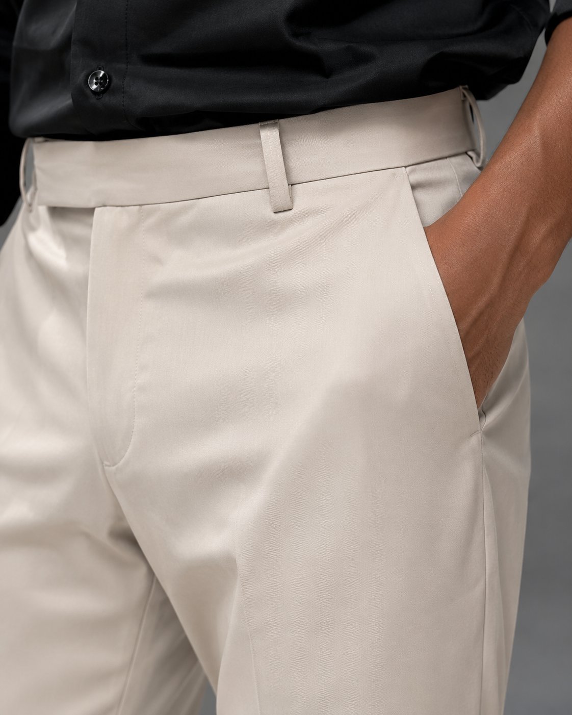 Men’s Off-White Slim Fit Formal Trousers