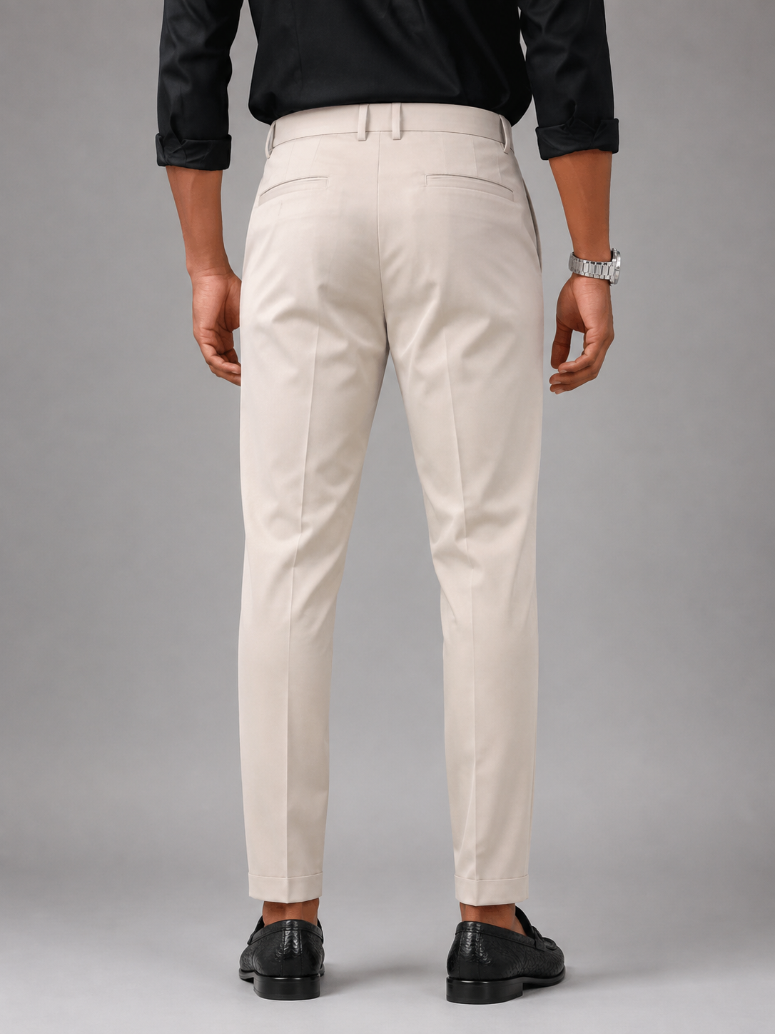 Men’s Off-White Slim Fit Formal Trousers