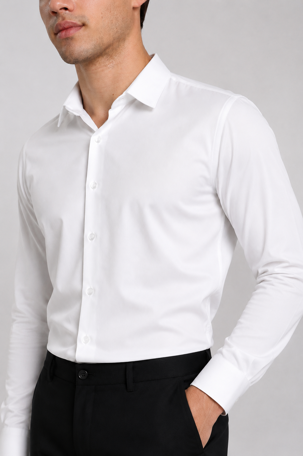 Men's White Slim Fit Premium Formal Shirt
